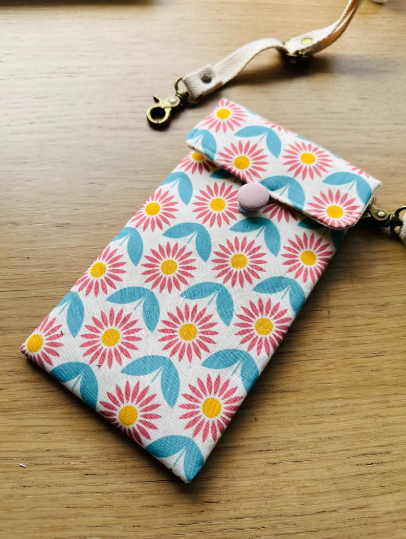 Japanese Vintage Fabric Phone Crossbody Bag with Adjustable Strap image 11