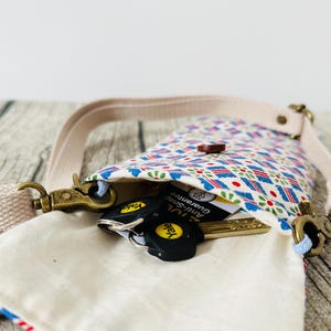 Japanese Vintage Fabric Phone Crossbody Bag with Adjustable Strap image 13