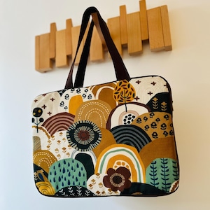 Einzigartige japanische Vintage Laptop-Schultertasche, mit Vordertasche und Fach, verstellbarer und abnehmbarer Gurt, verschiedene Musteroptionen
