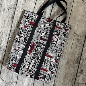 Japanisches Vintage Poster Cabrio Rucksack Tragetasche, Duell Verwendung mit Fächern, personalisiertes Geschenk mit Namen Stickerei