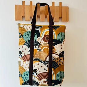 Japanese Mountains Convertible Backpack - Tote bag, Duel use with compartments and Adjustable Strap