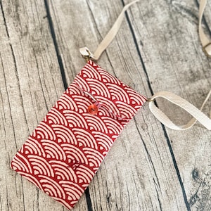 Custodia per telefono con stampa vintage giapponese con tracolla regolabile, borsa a tracolla, borsa a tracolla, regalo personalizzato