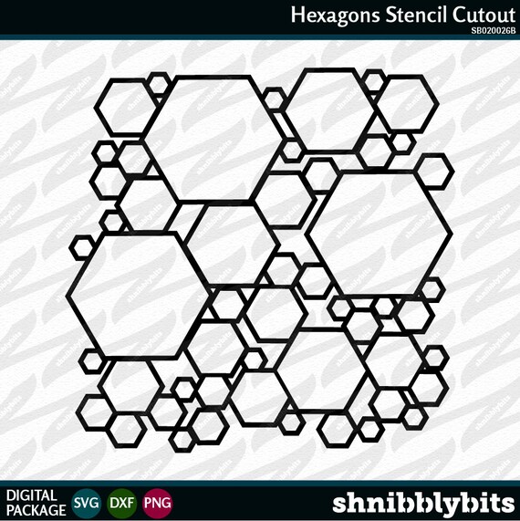 Hexagons Stencil Cutout Digital download cut file in SVG | Etsy