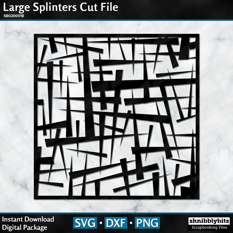 Digital download cut file in SVG DXF Large Splinters Cut File and PNG formats