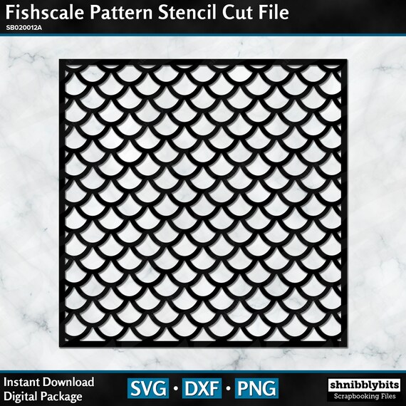 Download Free Fishscale Pattern Stencil Cut File Digital Download Cut File Etsy SVG Cut Files
