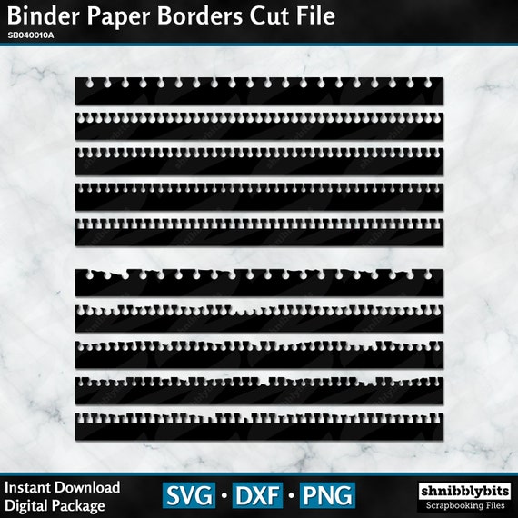 Download 10 Torn And Solid Binder Paper Borders Cut File Digital Etsy