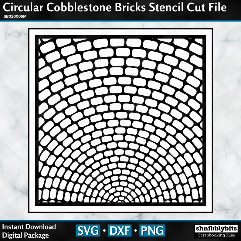 Circular Cobblestone Bricks Stencil Cut File Digital | Etsy