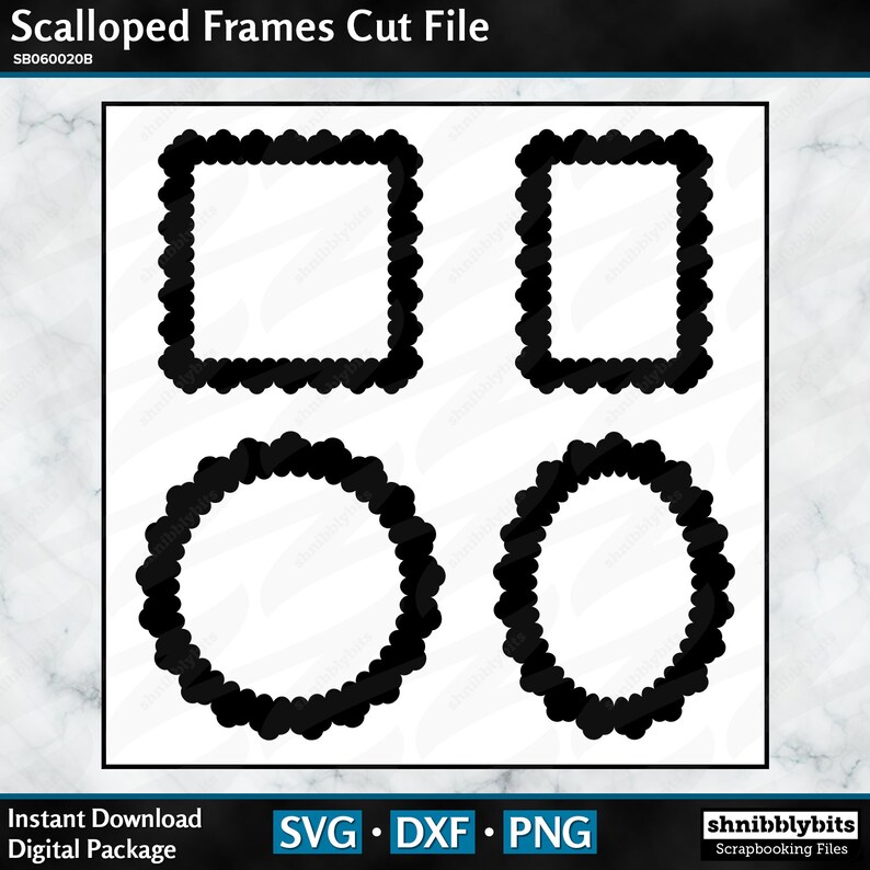 12 Scalloped Frames Cut File Digital Download Cutfile Photo | Etsy