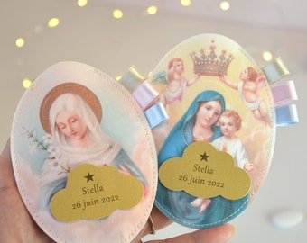 sachets à dragées Sainte Vierge pour baptême communion