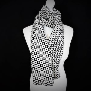 Black & White Silk Shawl/Wrap