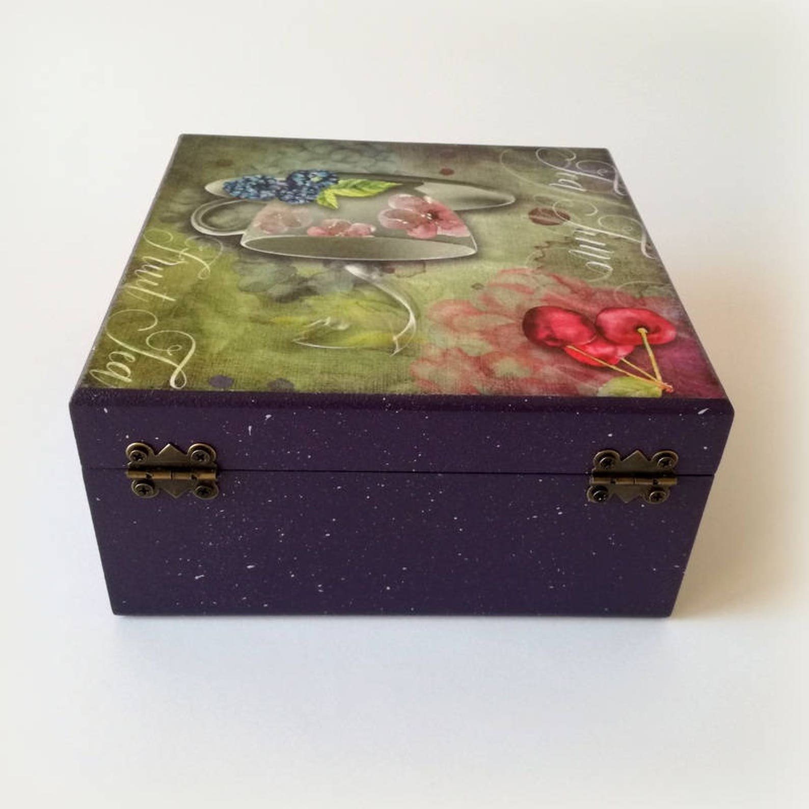 Caja de té de madera con 4 compartimentos regalo para los | Etsy