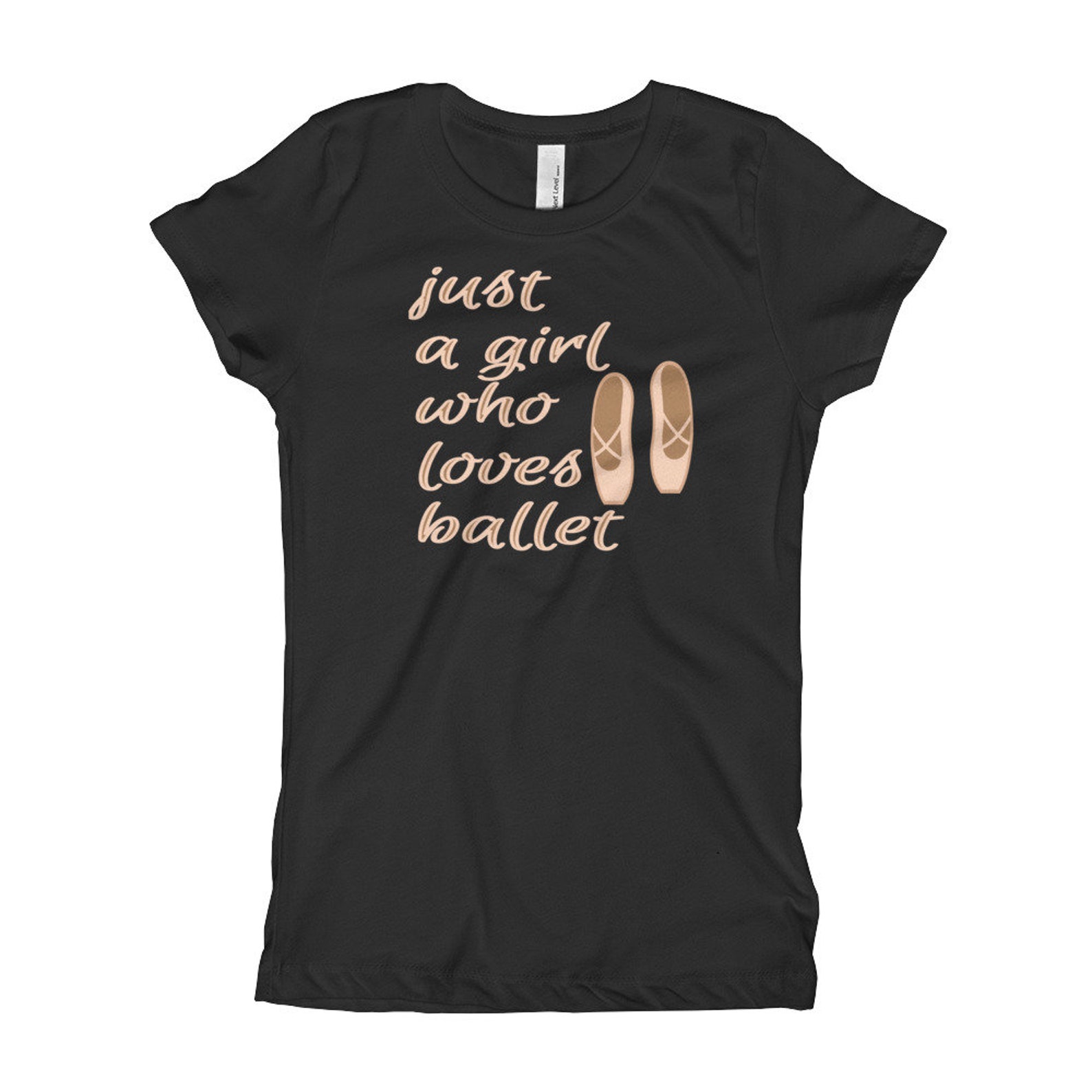 just a girl who loves ballet dancer gift ballet shoes ballerina nutcracker girl's t-shirt