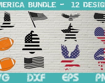 SVG AMERICAN BUNDLE  Svg - Silhouette - Cut Files - Svg Bundle - Clipart - Design Svg - Svg