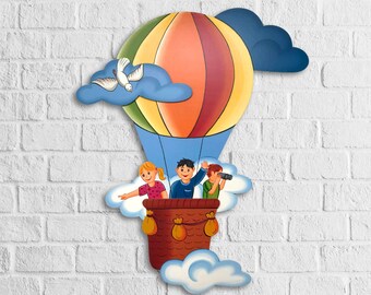 Globo de madera pintado a mano para decorar la habitación de los niños