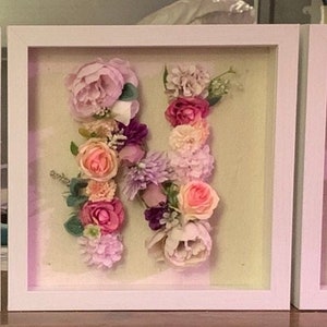 Flower letter shadow box