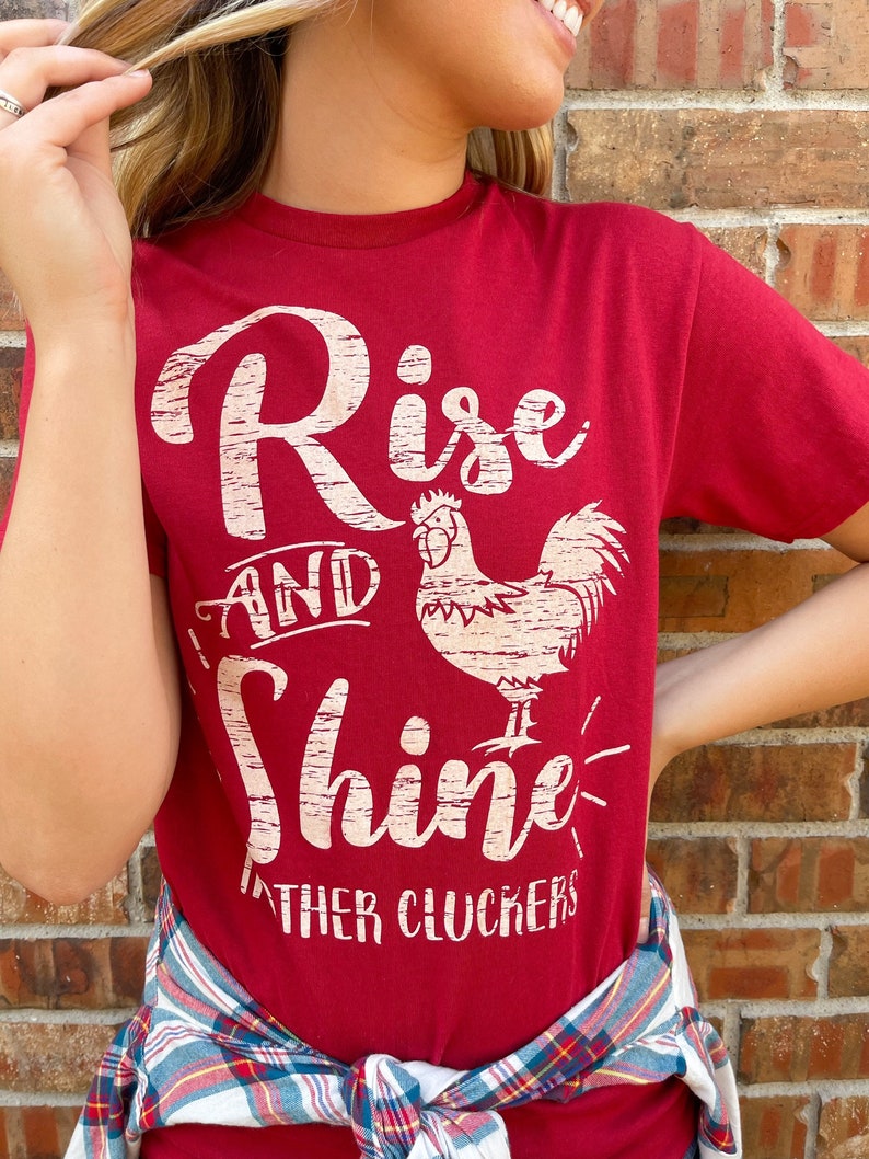 Rise & Shine Mother Cluckers Graphic Tee Funny Chicken - Etsy