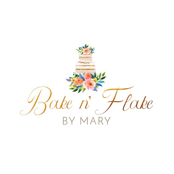 Premade Watercolor Logo Cake Logo Cooking Logo Artisan Cakes Etsy