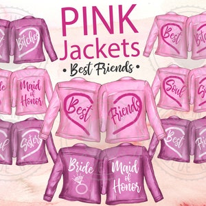 ROZE Jassen Beste VRIENDEN Clipart Beste Vrienden Jassen BFF Clipart Vrienden Clipart Aquarel Kapsels