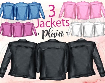 3 JACKETS PLAIN Best Friends Clipart Best Friends Jackets BFF Clipart Friends Clipart Watercolor Hairstyles Custom Besties Clipart