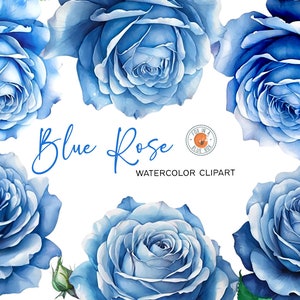 Blaue Rose Clipart, blaue Rose in PNG-Format, Aquarell blaue Rose Clipart, Aquarell blaue Rose Blumensträuße, blaue Rose transparente Dateien