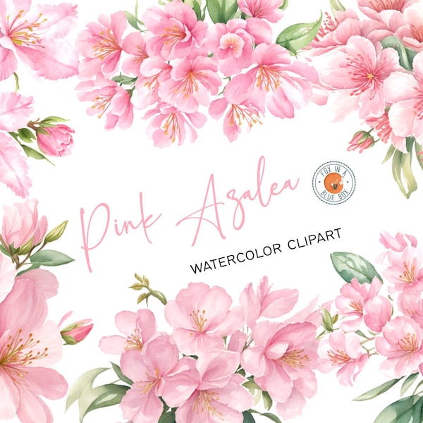 Pink Azalea clipart, Pink Azalea Flowers in PNG format, Watercolor Pink Azalea Clipart, Watercolor Pink Azalea Bouquets, Pink Azalea PNG