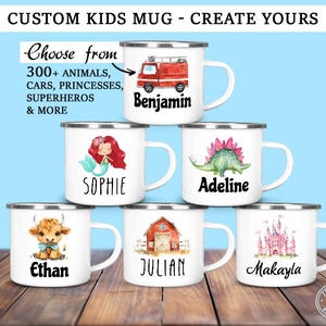 Personalized Kids Mug, Personalized Kids Enamel Mug, Personalized Mug For Kids, Kids Enamel Mug, Kids Mug, Kids Mug Personalized, Kids Cup