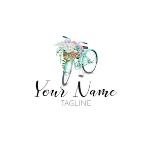 Premade Watercolor Logo Cake logo Cooking logo Artisan Cakes Logo Watercolor Cake  Boho Logo Floral Logo Bakery logo  Watercolor Mixer Logo
