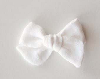 Black and White Crosshatch Asymmetric Bow--Black and White Bow--Clip or Nylon Headband