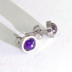 Gemstone Stud Earrings for Her, Mothers Day Gifts, Amethyst Earrings