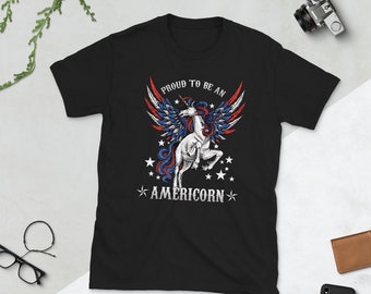 4th of July Unicorn USA Flag T-Shirt