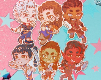 BG3 Stickers | Baldur's Gate 3 Inspired Stickers | Astarion, Gale, Wyll, Shadowheart, Lae'zel, Karlach