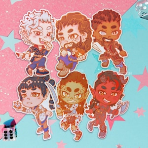 BG3 Stickers | Baldur&#39;s Gate 3 Inspired Stickers | Astarion, Gale, Wyll, Shadowheart, Lae&#39;zel, Karlach