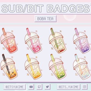 Twitch Sub Badges - Boba Tea, Bubble Tea - Bundle
