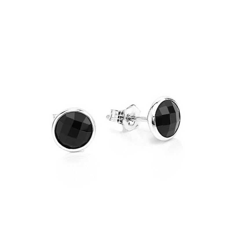 14K White Gold Handmade Gemstone Stud Earrings With 6 MM Round Etsy