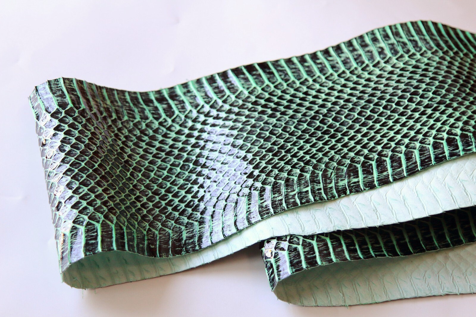 Patent Brushed Snake Skin Hide Leather Snakeskin Craft Supply Etsy