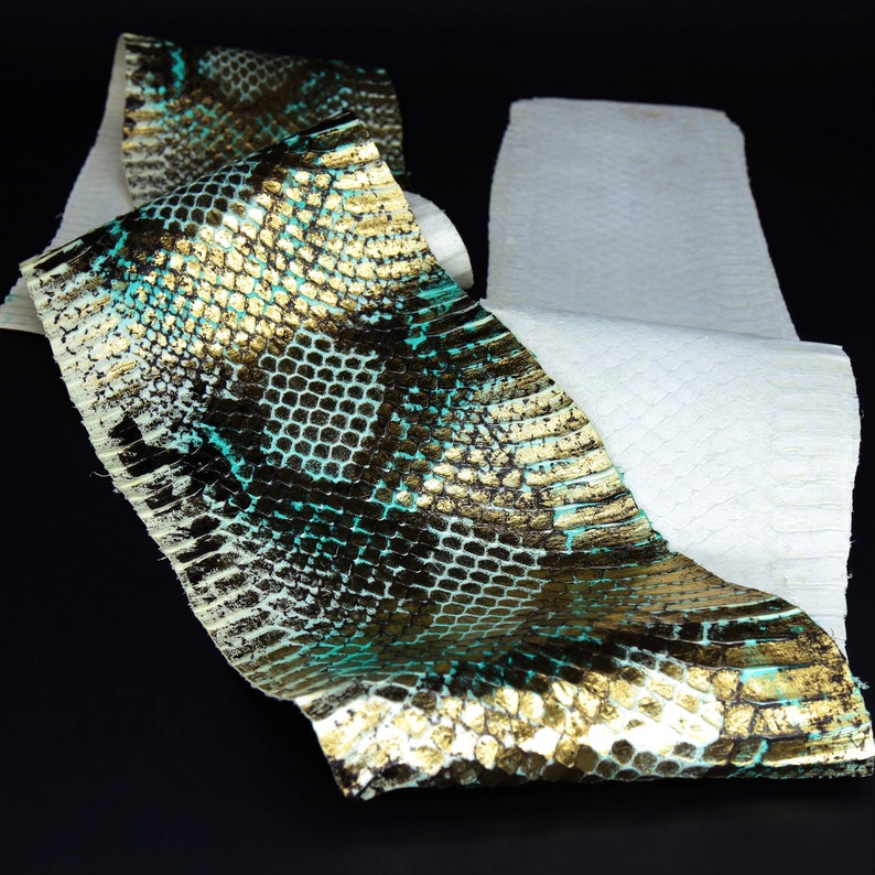Genuine Snake Skin Hide Leather Snakeskin Python Print Etsy
