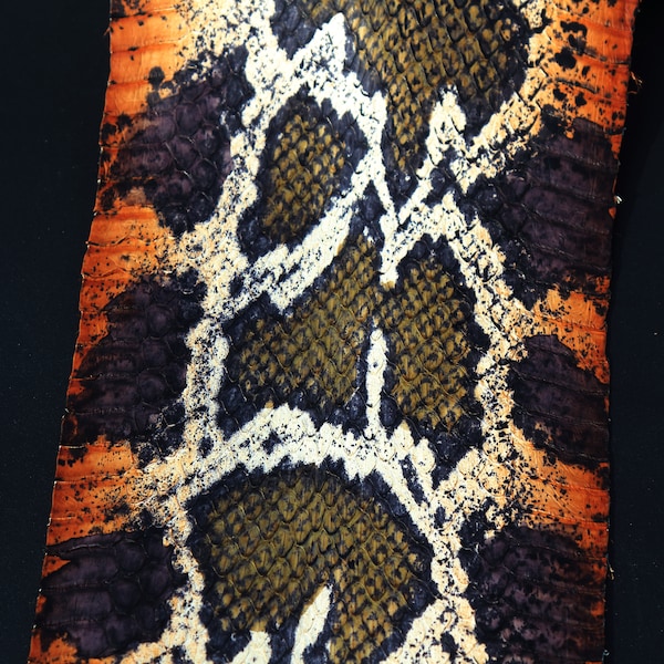 real Cobra SNAKESKIN SNAKE SKIN Hide Tanned leather Burmese Python Print Olive Moss