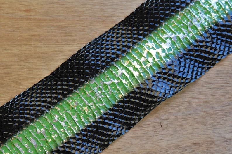 Metallic SPARKLES Asia Elaphe Snake Skin Hide Leather | Etsy