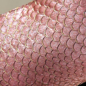 Genuine Coral Sparkling Glitter Tilapia Fish Leather Skin