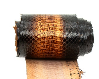 Snake Skin SNAKESKIN genuine Back leather HIDE Craft Supply Vintage Copper