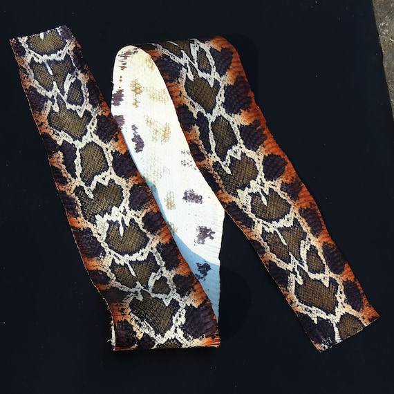 real Cobra SNAKESKIN SNAKE SKIN HIDE tanned leather Burmese Python Print Wax 