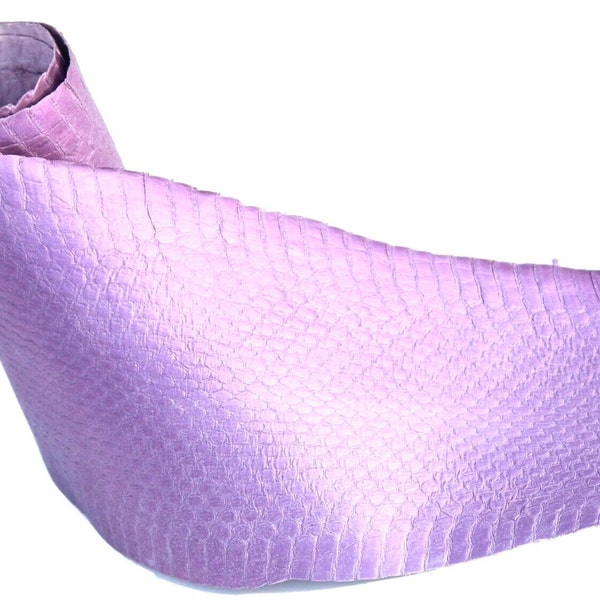 Pearlized Light Purple Snake Skin Snakeskin Elaphe Hide Leather Craft Supply