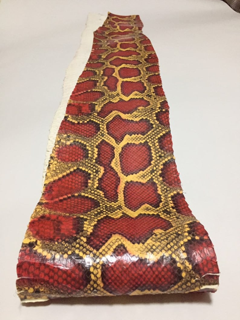 Authentic Snake Skin Robust Hide Leather Snakeskin Redstone | Etsy