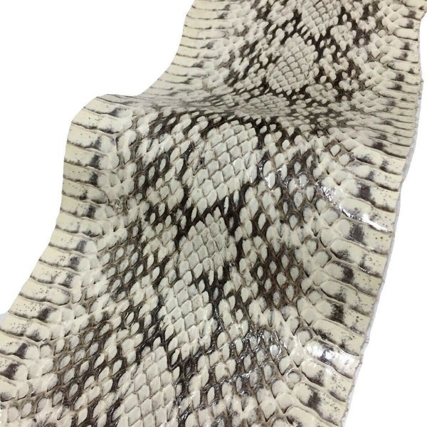 Genuine Snake Skin Hide Leather Snakeskin Craft Supply white Glossy