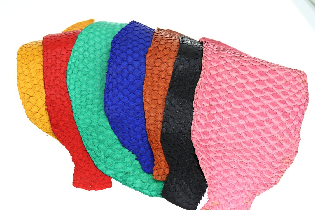 Veg Tanned Real Fish Leather Tilapia Skin Supple 7 Colors Etsy