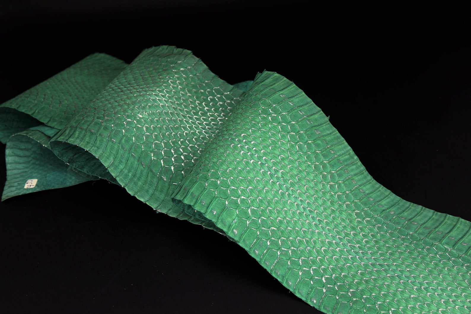 Authentic Metallic NUBUCK Snakeskin leather hide Green | Etsy