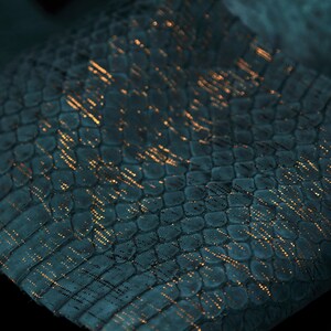 Metallic Cobra Nubuck Asian Snake Skin Hide Leather Snakeskin Craft Supply 2 Colors image 6