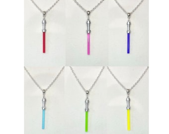 Lightsaber necklace choose from six colours handmade