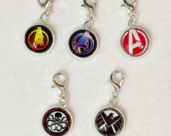 Marvel superhero clip on charms silver choose from five styles Handmade