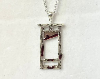Tibetan silver blooded guillotine pendant necklace gothic handmade